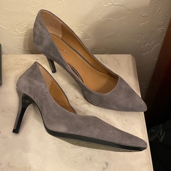 Calvin Klein Gray Suede Pumps - Picture 4 of 5